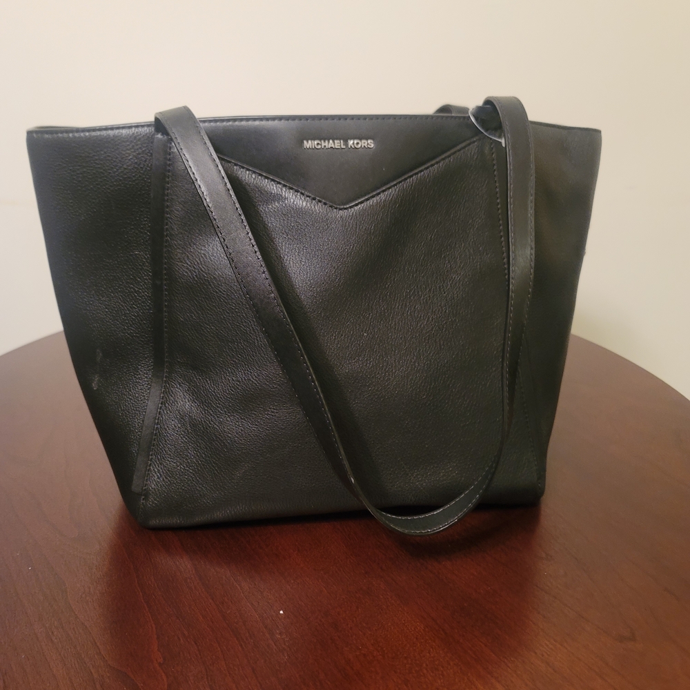 Michael Kors Black Leather Tote Bag